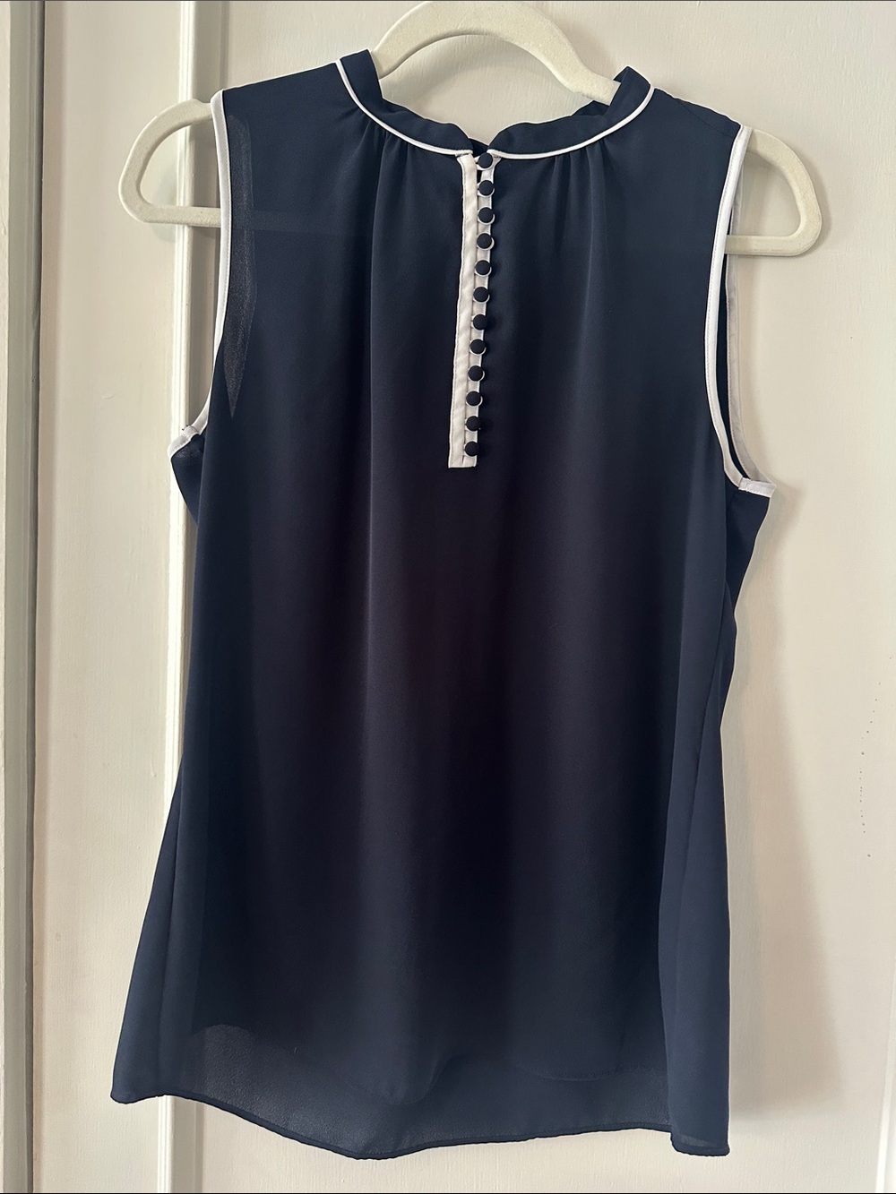 Banana Republic Navy Contrast-Trim Blouse